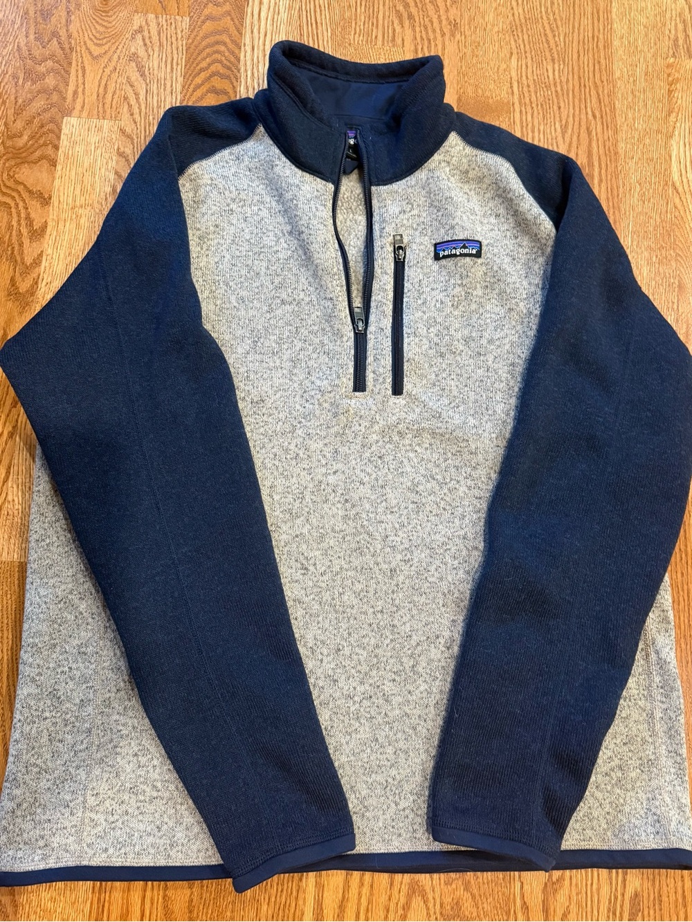 Patagonia Men’s Gray and Navy Quarter-Zip Better Sweater